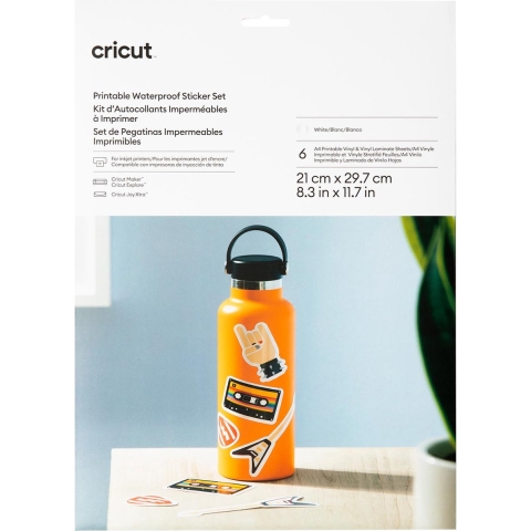 Cricut Sticker Set Waterproof A4 Folieset Snijbreedte 29.7 cm Wit