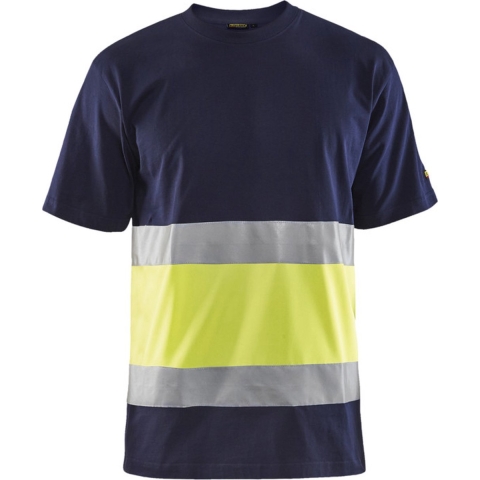 Blåkläder T-Shirt High-Vis 33871030 | Marine/High-Vis Geel | Maat XL - 7330509449233