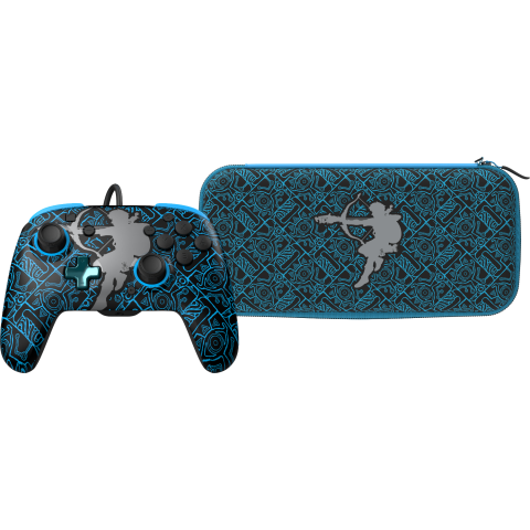 PDP Gaming Rematch Bedrade Controller + Travel Case Plus (bundel) - Sheikah Shoot Glow In The Dark (nintendo Switch)