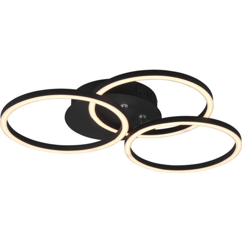 RL LIVE YOUR LIGHT REALITY CIRCLE - Plafondlamp - Dimbaar met afstandsbediening - Zwart mat -Ø 43.5 cm