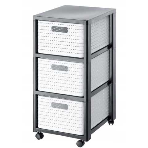 Rotho Country Design Ladekast met Wielen 3x18L Wit