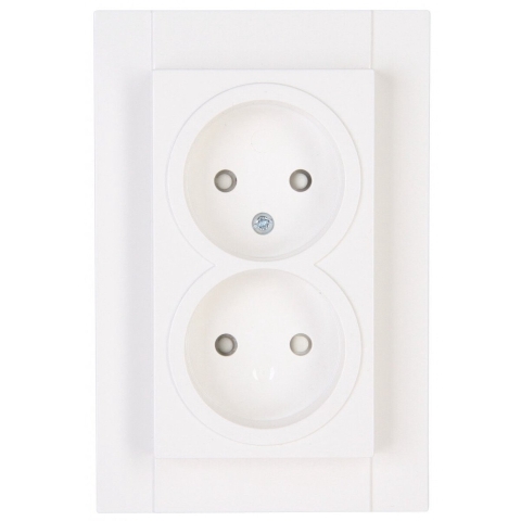 Kopp HK07 WIT inbouw stopcontact dubbel