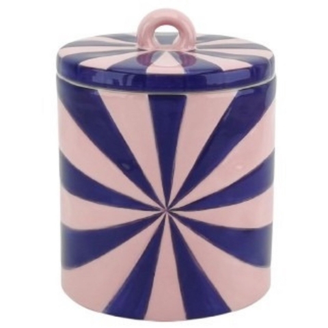 House Vitamin Deco jar -swirl- dolomite pink/violet 11x11x14,5cm