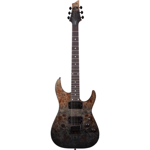 Schecter C-1 Standard Black Fade Burst Burl