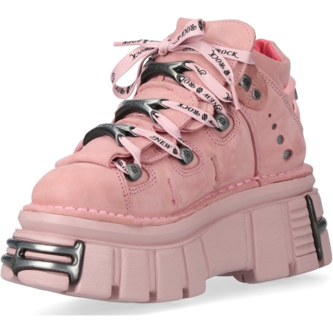 New Rock M-106-C153 Roze Tower Platform Gothic Punk Enkellaarsjes