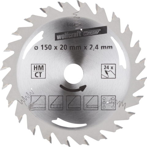 Wolfcraft Handcirkelzaagblad | HM | 24 Zähne | Ø150mm | 1 stuk - 6464000