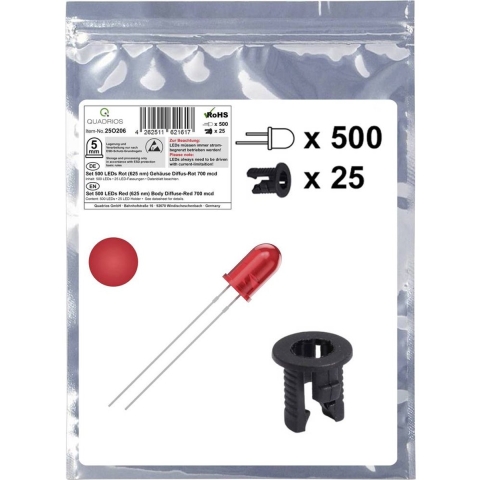 Quadrios 25O206 LED-assortiment Rood Rond 5 mm 700 mcd 20 mA 2.0 V