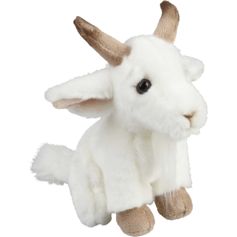 Ravensden Pluche geitje - knuffel geitje - wit - 18 cm - boerderij dieren knuffel -