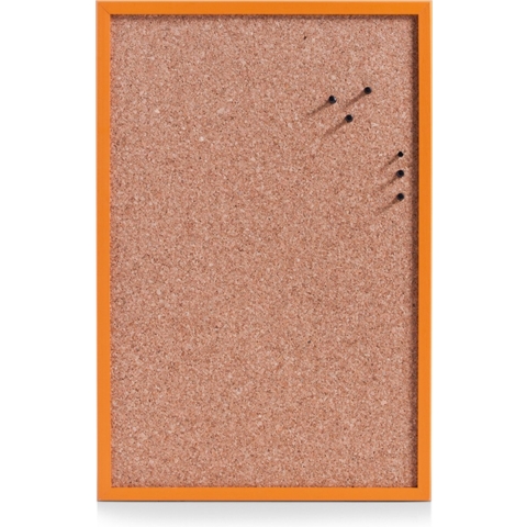 Prikbord incl. punaises - 40 x 60 cm - oranje - kurk -