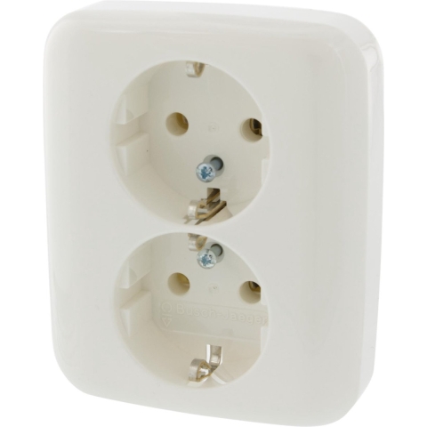 Busch-Jaeger BJ Refl Inb Contactdoos | 2V | RA | PW - 66.001.50