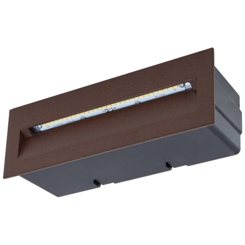 Lucande - Loya LED Indbygnings Wandlamp 23x8 IP54 Roest