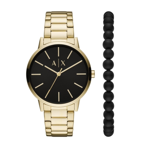 Armani Exchange AX7119 - Herenhorloge Geschenkset - 42 mm - Goudkleurig