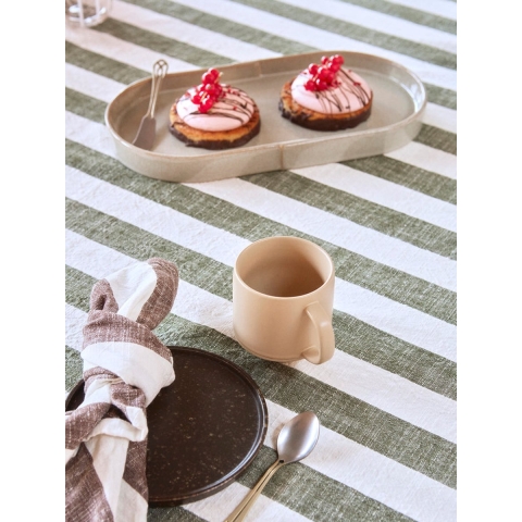 OYOY Striped Tafelkleed 200x140 Choko