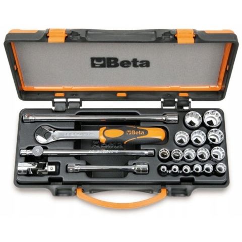 Beta Doppendoos met 16 twaalfkant dopsleutels en 5 toebehoren 910B/C16 - 009100937