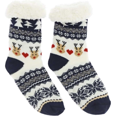 Unique Living kerstsok reindeer dessin 3 maat 36-38