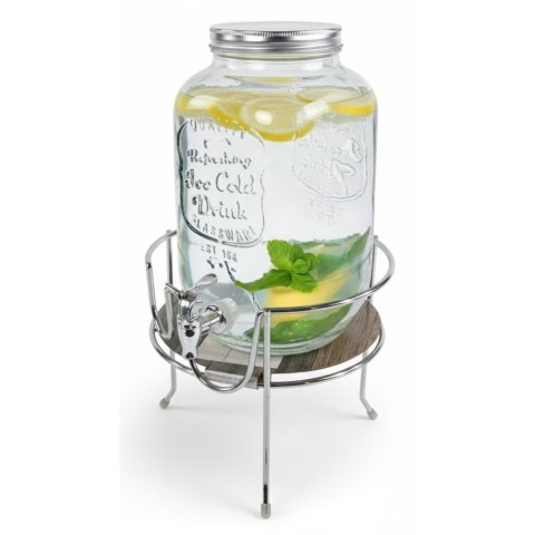 Drankdispenser/limonadetap - 8 ltr - inclusief standaard - 19 x 19 cm -