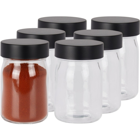 Excellent Houseware Kruidenpotjes - 12x stuks - 250 ml - glas - met rvs deksel - luchtdicht -