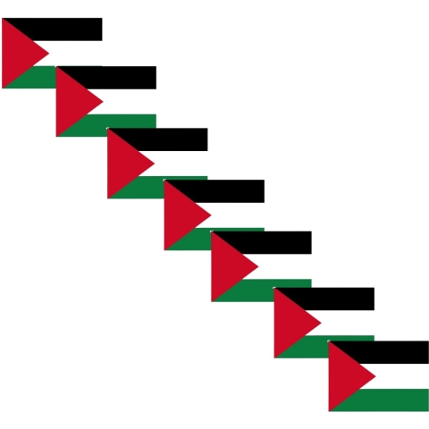 Vlag van Palestina stickers - 100x - 7.5 x 10 cm - Binnen/buiten -