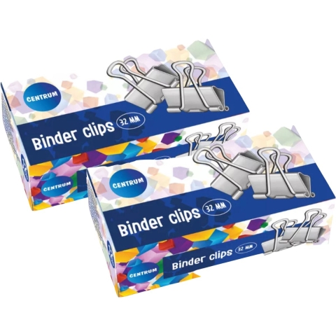 Centrum Papierklem - 60x stuks - 32 mm - metaal - in doos - kantoorartikelen -