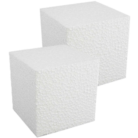 Piepschuim vorm - 10x - kubus/vierkant - wit - 10 x 10 x 10 cm - polystyreen figuur - hobby/knutsele -