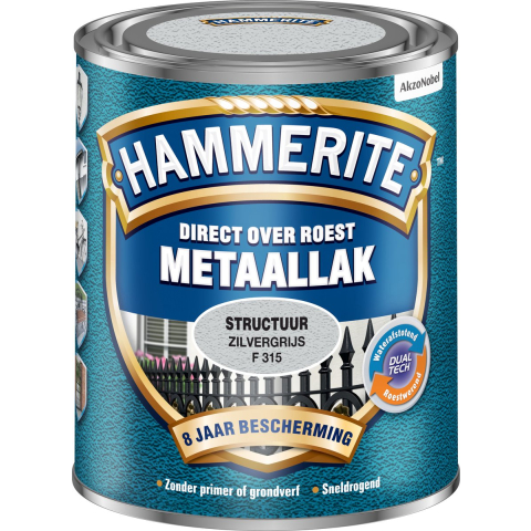 Hammerite Metaallak Structuur | Z Grijs | F315 | 750ml - 5123826