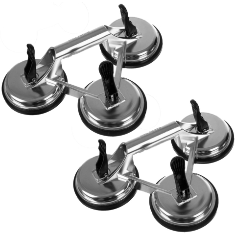 Bigstren Glas/tegel zuignap - met vacuumpomp - 6x rubberen pads -