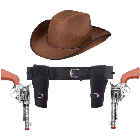 Western cowboy verkleed set - 4-delig - sherriff - wilde westen - volwassenen -