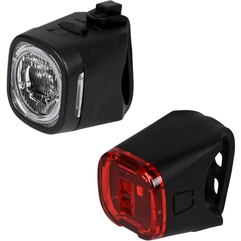LED fietslamp set - rood / wit - USB oplaadbaar - waterbestendig -
