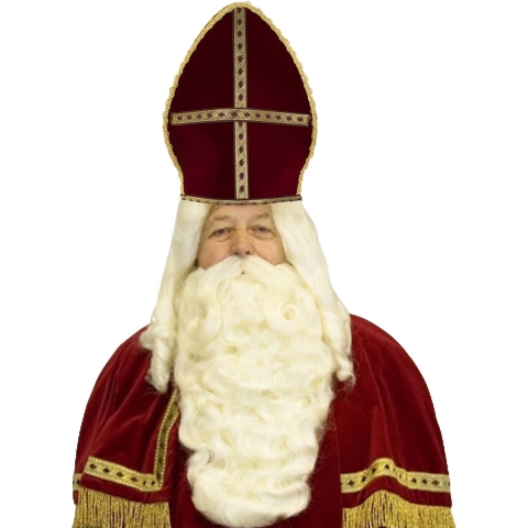 Sinterklaas verkleed set - baard en snor - Mijter - Goed Heiligman - pakjesavond -