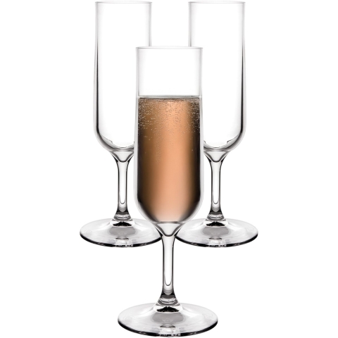 MPDrink Flute Tulp - 4x - SAN kunststof - 16 cl - onbreekbaar - herbruikbaar - champagneglazen -
