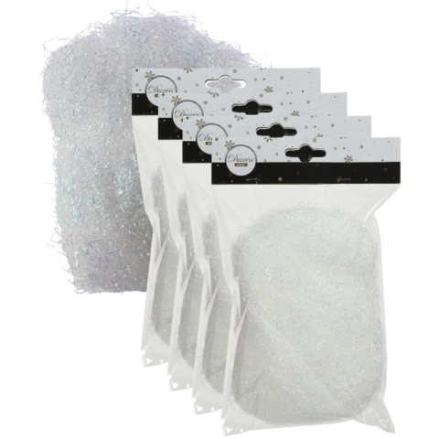 Kerstboomversiering engelenhaar - wit - iriserend - 80 gram -
