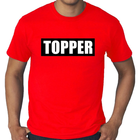 Grote maten Topper in kader t-shirt rood heren 3XL -