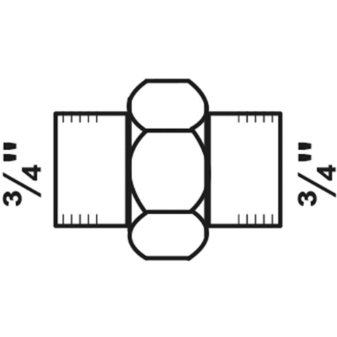 Kirchhoff Schroefaansluiting roodmessing, blank, 3/4"IT, vlak afgedicht, (3330) - 988960313
