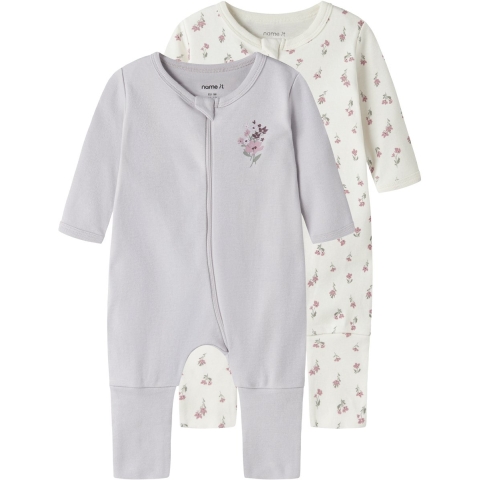 Name It Pyjamapak - Noos - 2-pack - NbfNightsuit - Jet stroom/Pa - Name It - 62 - Pyjamapak