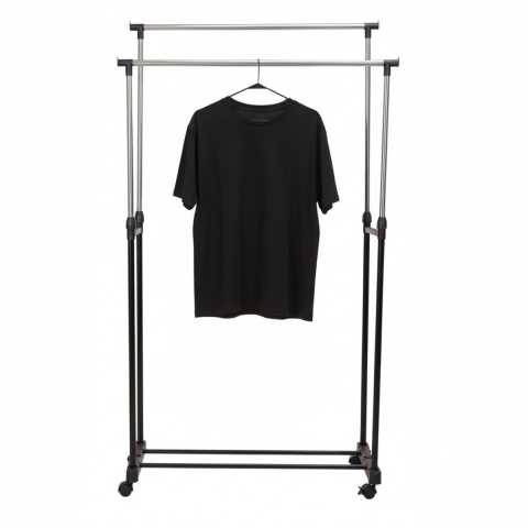 Benson Mobiel kledingrek - dubbele stang - verstelbaar - 160 cm - metaal -