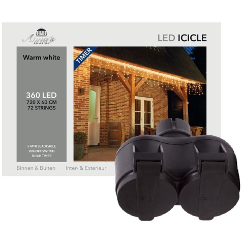 Anna's Collection Ijpegelverlichting lichtsnoer - totaal 1440 cm - 720 leds - warm wit -