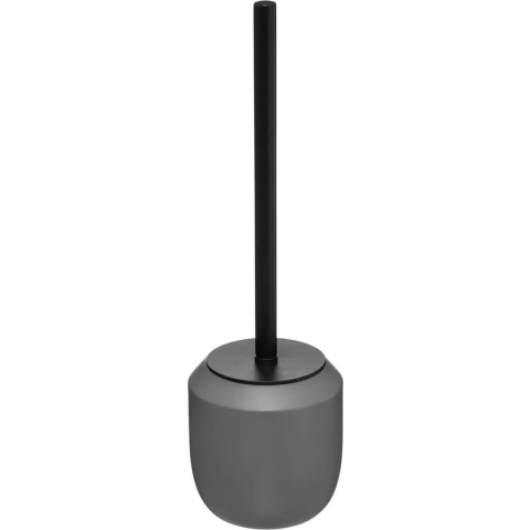WC-/toiletborstel met houder rond grijs polyresin 39 cm -