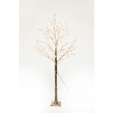 Feeric Christmas Lichtboom - bruin - 150 cm - 280 led lichtjes - warm wit - met besjes -