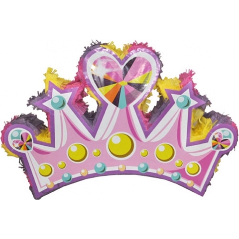 Verjaardag feest pinata - prinsessen kroon - 61 x 41 x 10 cm - roze -
