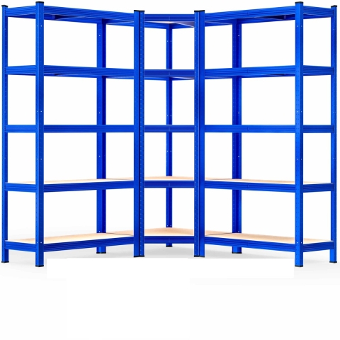 Stellingkast en hoekrekken set van 3 Blauw 875kg per stuk