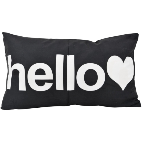 Gek op kussens! Sierkussen hello zwart | 30 x 50 cm | katoen/polyester
