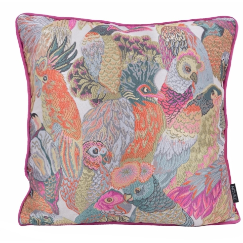 NOVÉE Sierkussen velvet parrots | 45 x 45 cm | fluweel / polyester