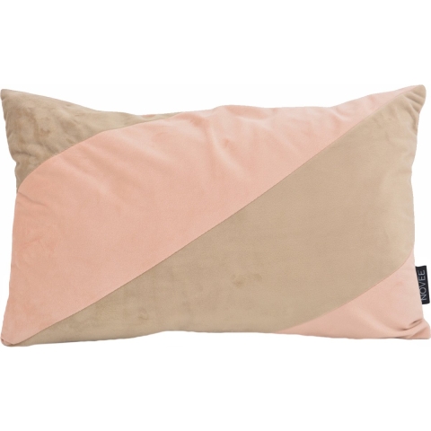 NOVÉE Sierkussen velvet swirl roze/beige | 30 x 50 cm | fluweel/polyester