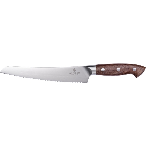 Sophior Broodmes 22 cm – duits staal en walnoothouten handvat