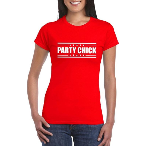 Party chick t-shirt rood dames XS -