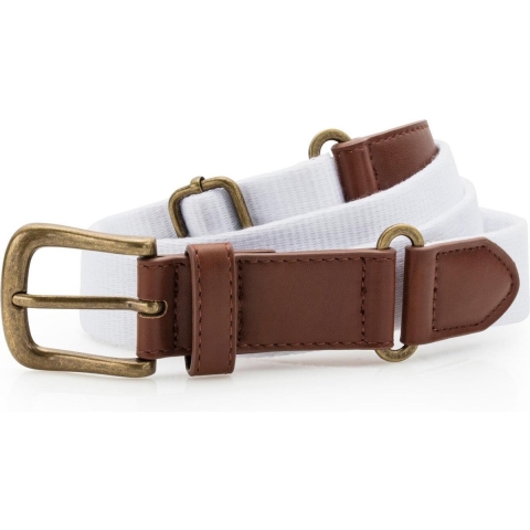 Asquith & Fox Heren Fauxleer en Canvasgordel (Wit)