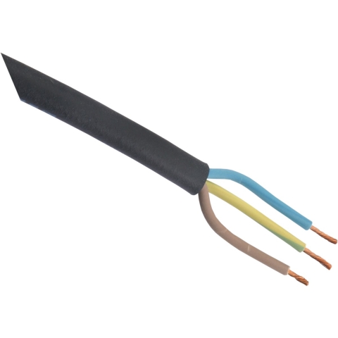 Rubber Kabel | Glad | 3X1.0 | Zwart | 20M - 03.006.96