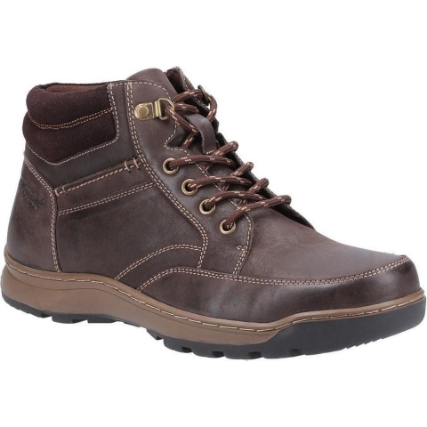 Hush Puppies Heren Grover Leren Laarzen (Bruin)