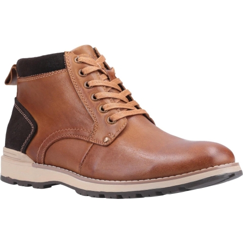 Hush Puppies Heren Dean Leren Laarzen (Tan)