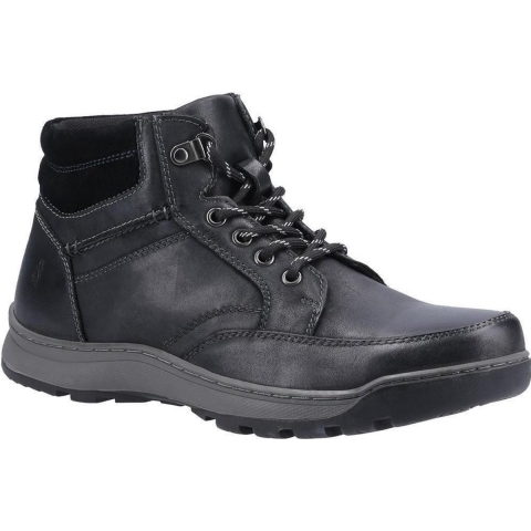 Hush Puppies Heren Grover Leren Laarzen (Zwart)